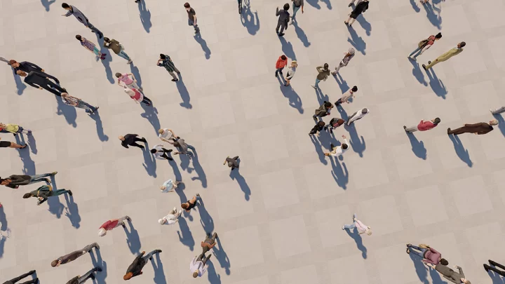 aerial view of a crowd