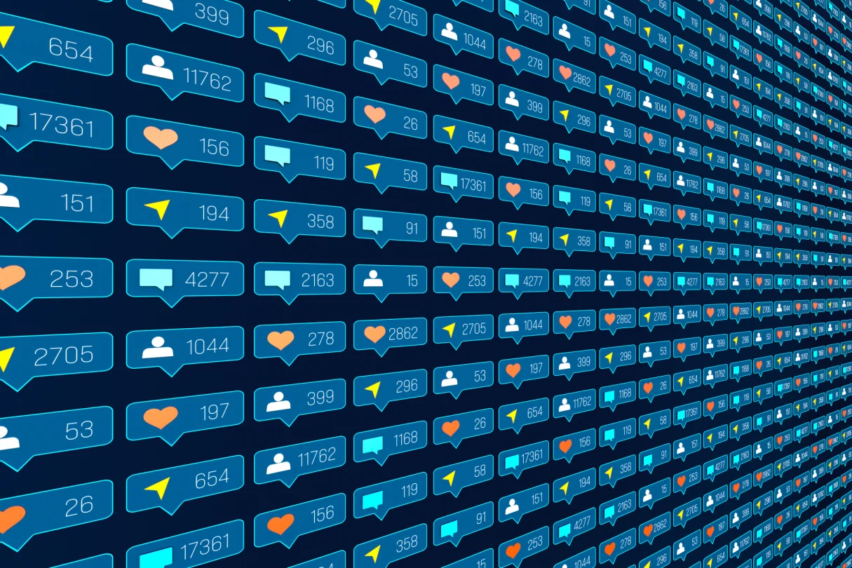 social media likes, comments, loves