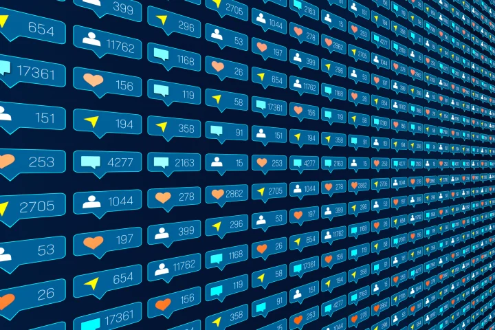 social media likes, comments, loves
