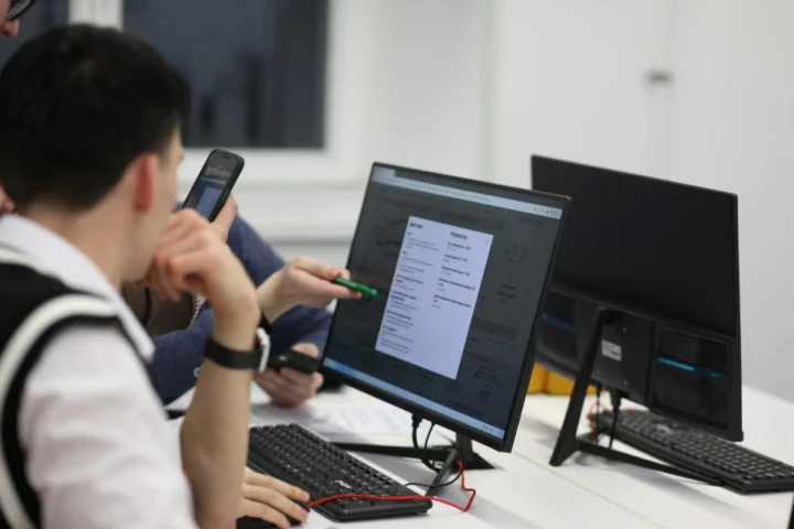 Man sat at laptop